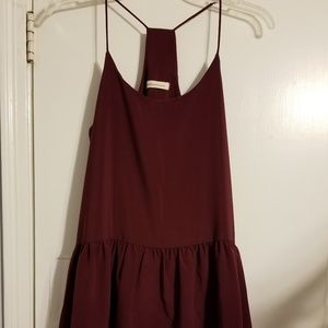 Maroon razor back top